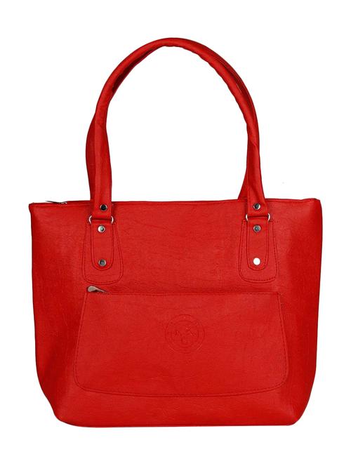 red synthetic leather handbag - 12470841 - Very Small Image - 1