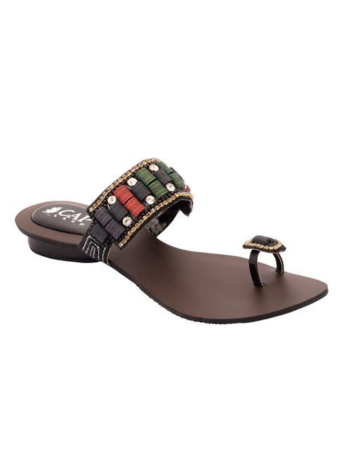 black leatherette sandals - 12471796 - Very Small Image - 1