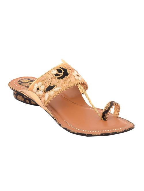 beige leatherette slip on sandals - 12471818 - Very Small Image - 1