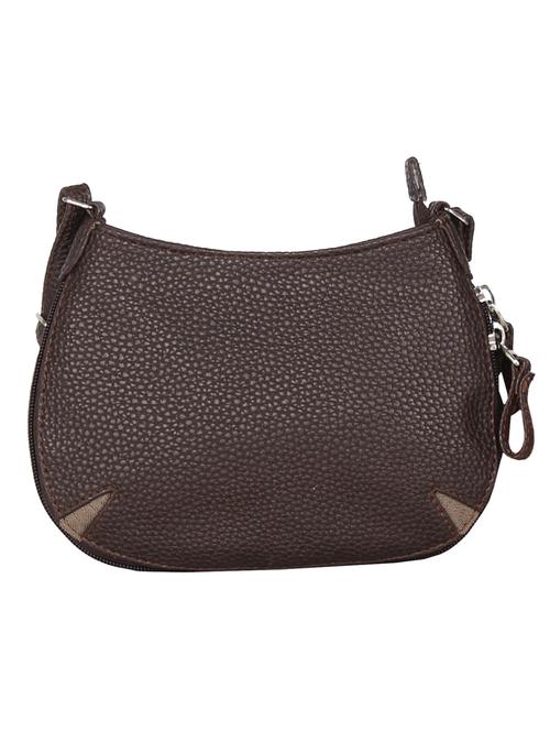 brown leatherette textured sling bag - 12471981 - Very Small Image - 1
