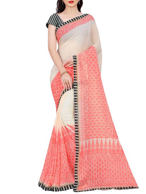 multi colored georgette saree with blouse - 12474073 - Very Small Image - 1
