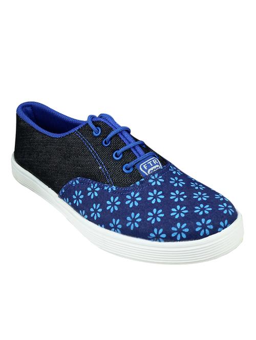 blue canvas laceup sneakers - 12474142 - Very Small Image - 1