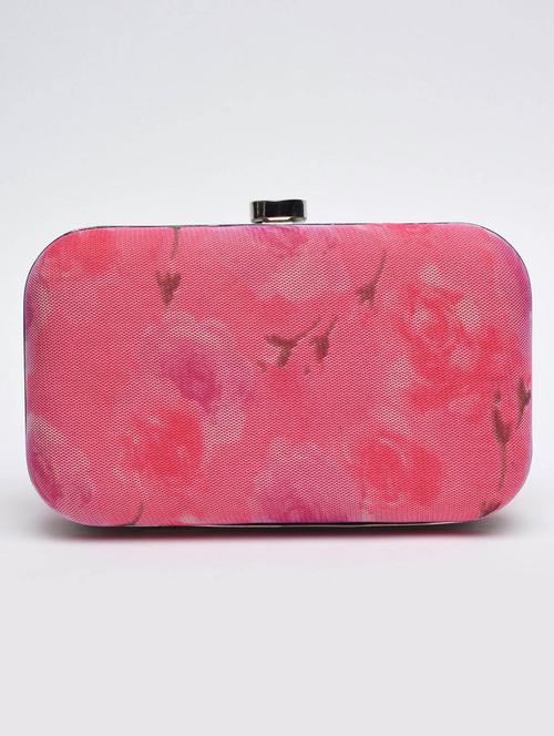 Pink floral print box clutch - 1247596 - Very Small Image - 1