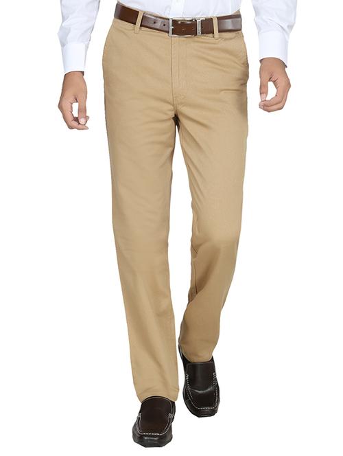beige cotton flat front formal trouser - 12476991 - Very Small Image - 1