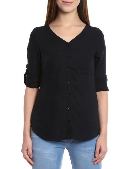 black rayon regular shirt - 12478799 - Very Small Image - 1