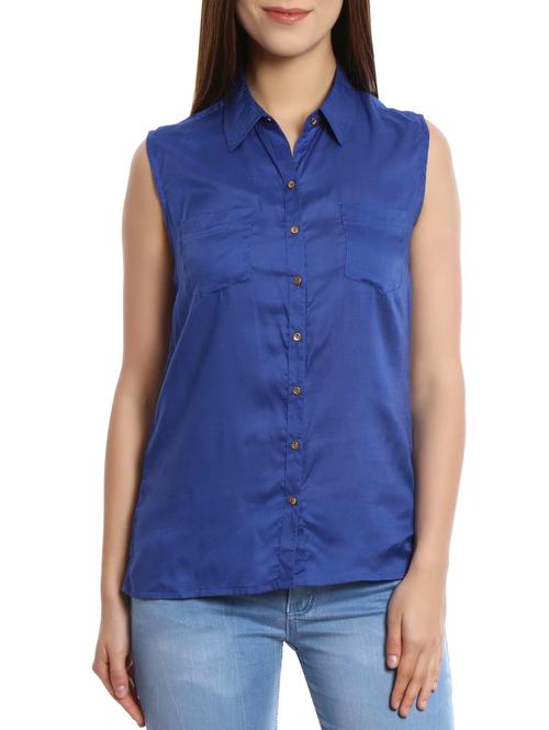 blue rayon regular shirt - 12478806 - Very Small Image - 1