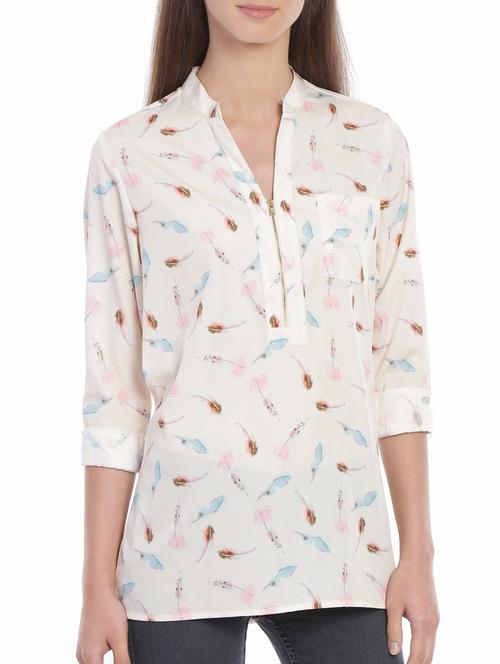 white printed tunic - 12478841 - Very Small Image - 1