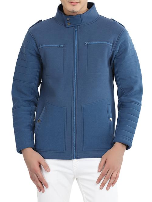 blue cotton casual jacket - 12478883 - Very Small Image - 1