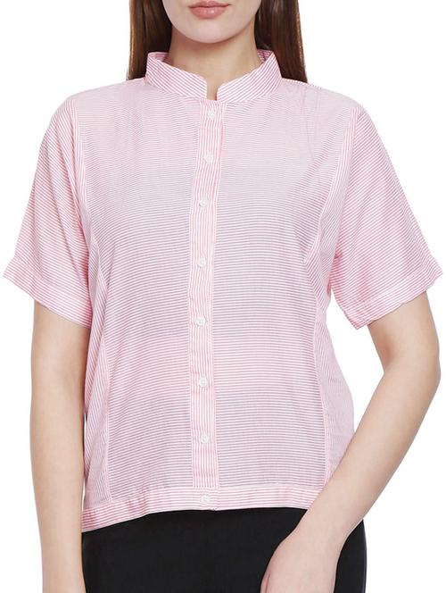 pink striped cotton shirt - 12479024 - Very Small Image - 1