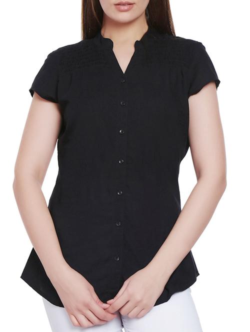 black cotton regular shirt - 12479025 - Very Small Image - 1