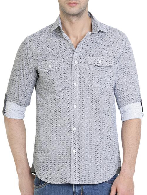 grey cotton casual shirt - 12479155 - Very Small Image - 1