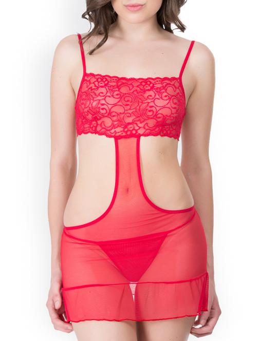 red polyester babydoll - 12479651 - Very Small Image - 1