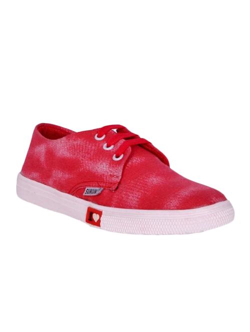 red canvas laceup sneakers - 12482050 - Very Small Image - 1