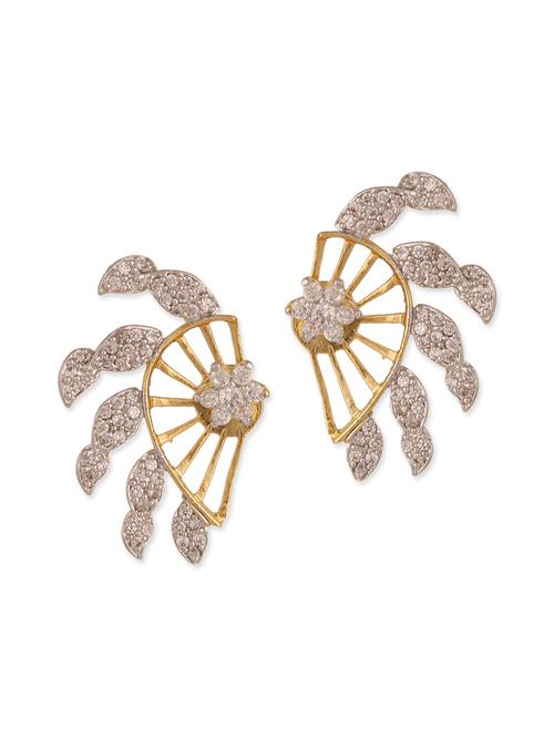 white gold plated cuff earrings - 12482328 - Very Small Image - 1
