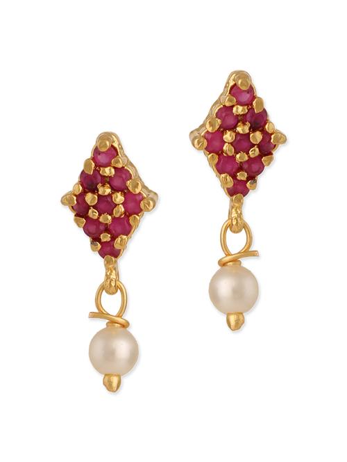 pink gold plated drop earrings - 12482343 - Very Small Image - 1