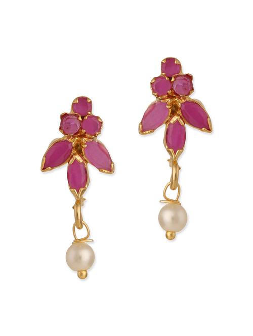 pink gold plated earring - 12482348 - Very Small Image - 1