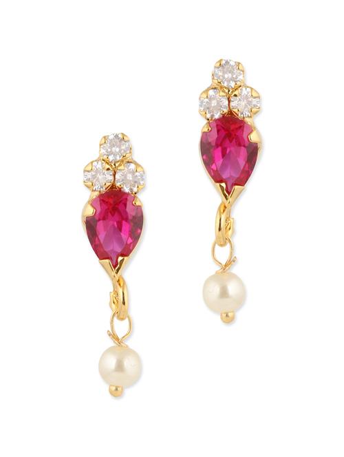 pink gold plated drop earrings - 12482379 - Very Small Image - 1