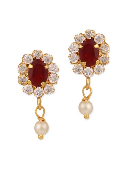 red gold plated drop earrings - 12482393 - Very Small Image - 1