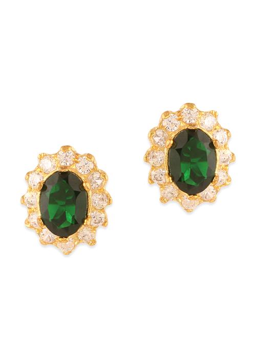 green gold plated studs earrings - 12482424 - Very Small Image - 1