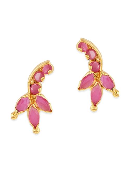 pink gold plated earring - 12482446 - Very Small Image - 1