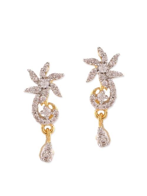 white gold plated drop earrings - 12482471 - Very Small Image - 1