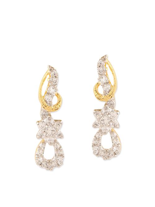 white gold plated drop earrings - 12482566 - Very Small Image - 1