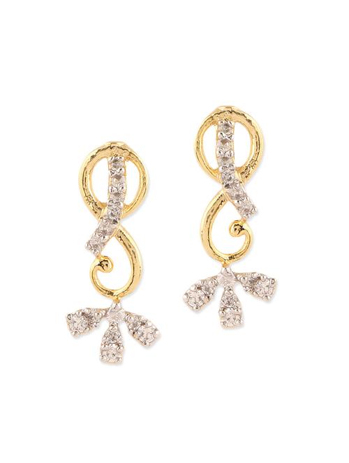 white gold plated drop earrings - 12482567 - Very Small Image - 1