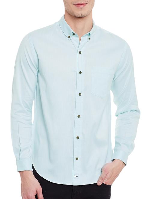 light blue cotton casual shirt - 12482581 - Very Small Image - 1