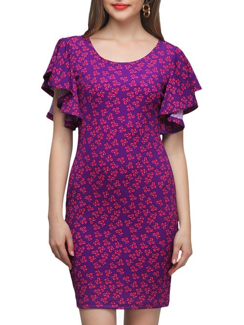 purple none bodycon dress - 12482635 - Very Small Image - 1
