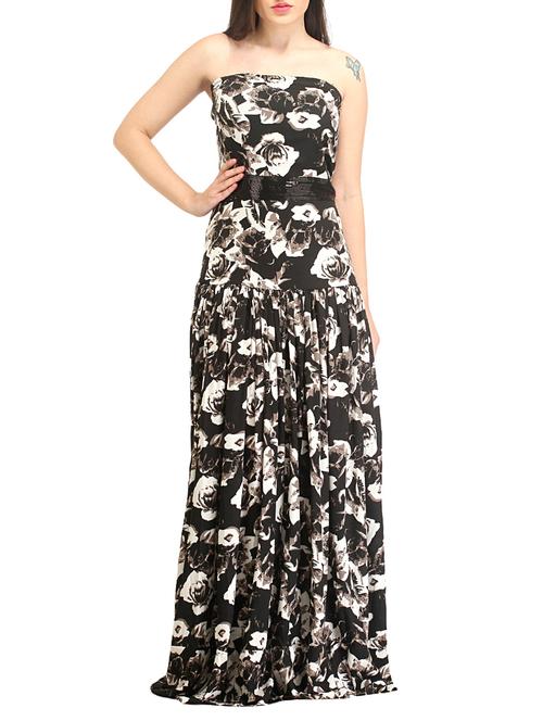 black crepe gown dress - 12482639 - Very Small Image - 1