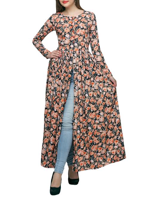 black floral cotton tunic - 12483268 - Very Small Image - 1