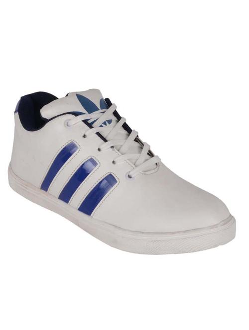 white synthetic lace up sneakers - 12483937 - Very Small Image - 1