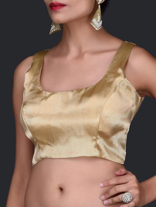Gold Brocade Stitched Blouse - 1248495 - Very Small Image - 1