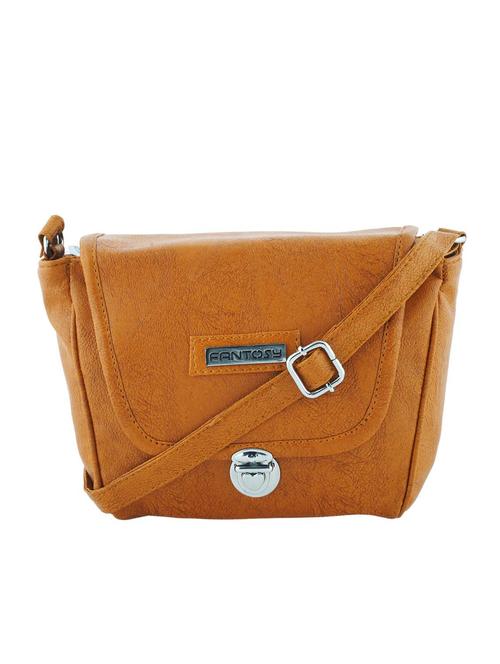 tan leatherette sling bag - 12485786 - Very Small Image - 1