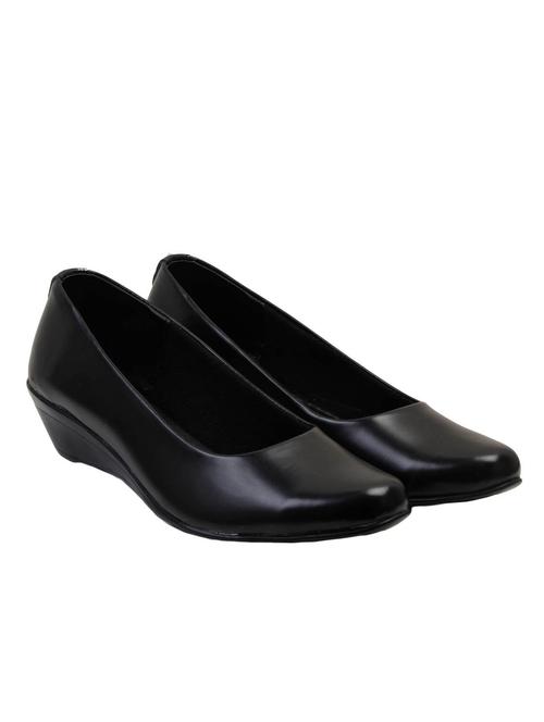black leatherette slip on pumps - 12485839 - Very Small Image - 1