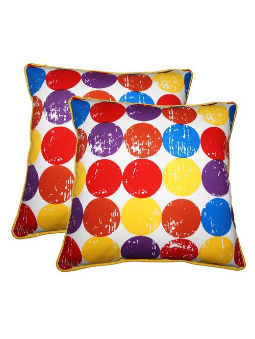 lushomes titac printed cotton cushion covers with co-ordinating cord piping (size 12" x 12") pack of 2 - 12486071 - Very Small Image - 1