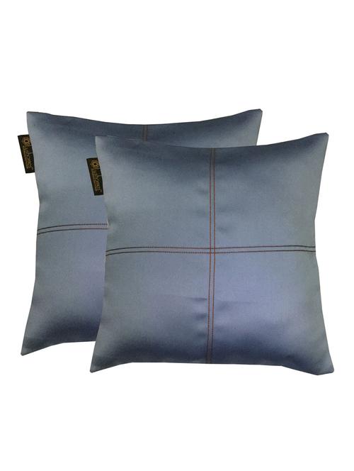 lushomes blue blackout cushion cover with artistic stitch - pack of 2 - 12486114 - Very Small Image - 1