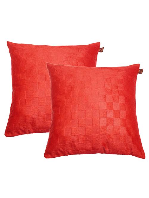 lushomes red embossed blackberry cushion cover (pack of 2) size : 12"x12" - 12486144 - Very Small Image - 1