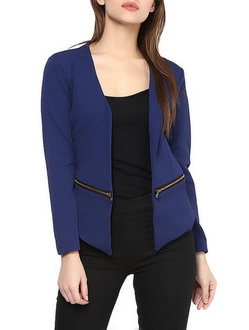 dark blue polyester blazer - 12487090 - Very Small Image - 1