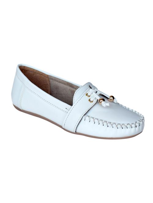 white pu slip on moccasins - 12490558 - Very Small Image - 1