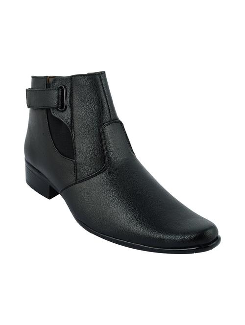 black leatherette slip on boot - 12495316 - Very Small Image - 1
