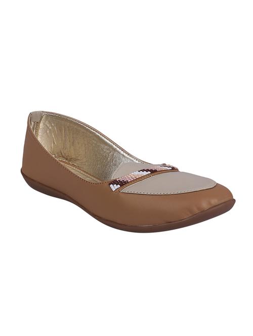 beige faux leather slip on ballerina - 12495678 - Very Small Image - 1
