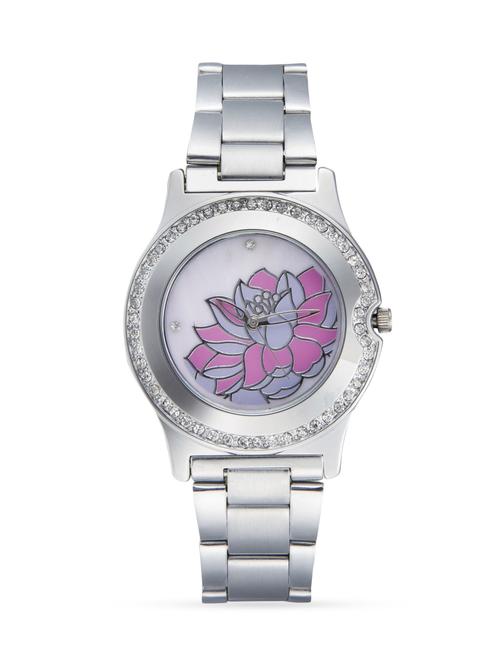 silver stainless steel studded round dial watch - 1249621 - Very Small Image - 1