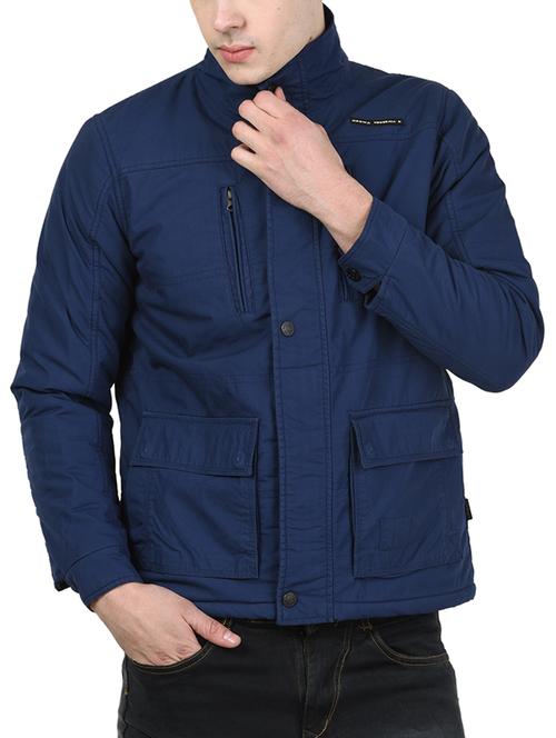 blue cotton casual jacket - 12498143 - Very Small Image - 1