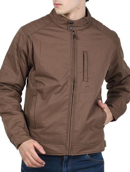 brown cotton casual jacket - 12498199 - Very Small Image - 1
