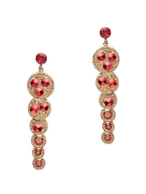 red stone studded metallic earring - 1250179 - Very Small Image - 1