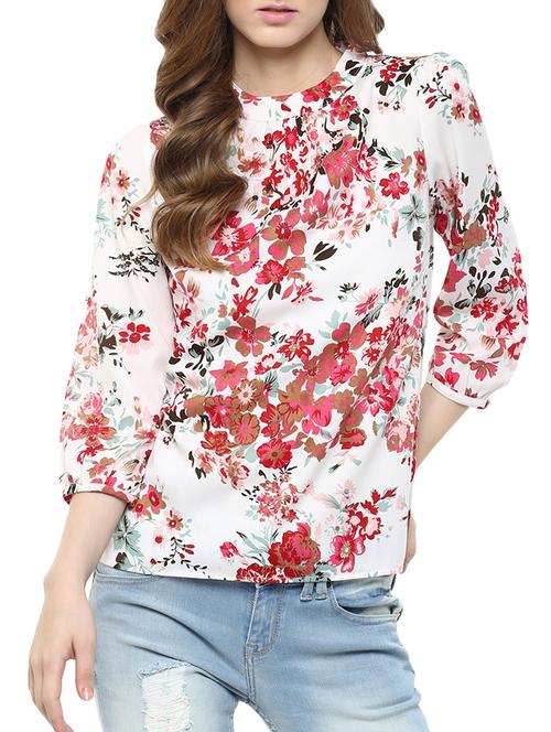 women's straight round neck top - 12503106 - Very Small Image - 1