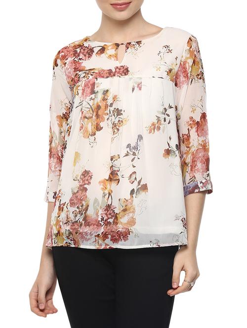 women's a line key hole neck top - 12503145 - Very Small Image - 1