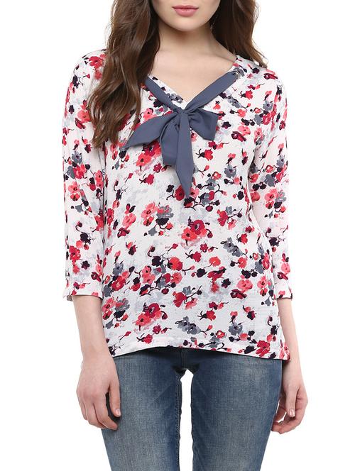 white crepe regular top - 12503147 - Very Small Image - 1