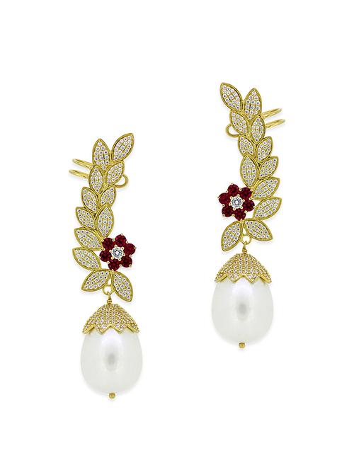 yellow silver cuff earrings - 12508291 - Very Small Image - 1
